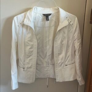 New York & Company White Utility Jacket